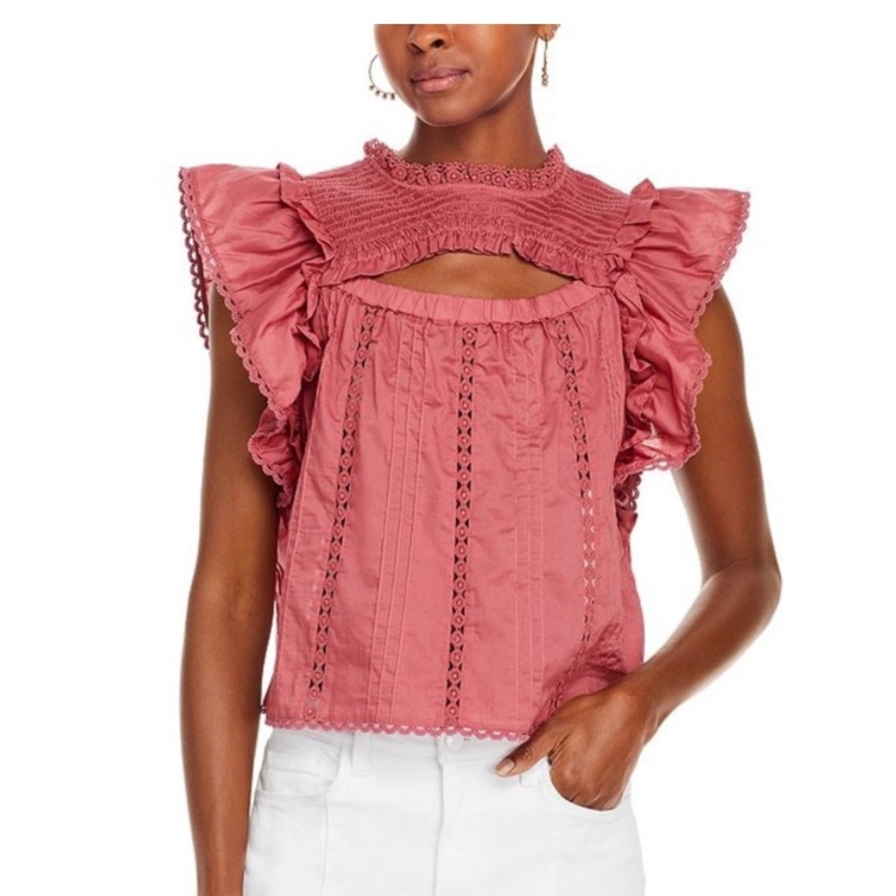 Farm Rio Blush Ruffles Blouse XS